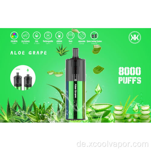 Fabrik Großhandel Xcool Dampf 8000 Puffs Einweg-Vapes